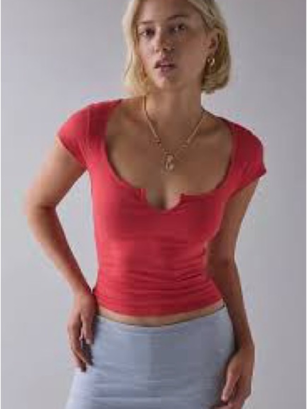 Urban Outfitters Notch Front Cotton Compression Baby Tee